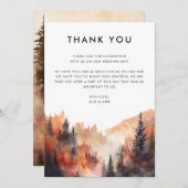 Modern Mountain Wedding Fall Custom Message Dankeskarte (Vorne/Hinten)