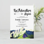 Modern Mountain Woodland Forest Brautparty Einladung (Stehend Vorderseite)