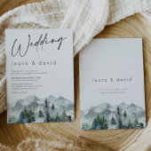 Modern Mountains Wilderness Minimalistisch Wedding Einladung
