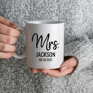 Modern Mr. and Mrs Bride Groom Wedding Verlobung Tasse