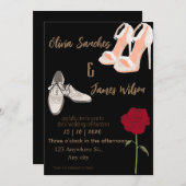 Modern Mr and Mrs wedding gold Einladung (Vorne/Hinten)