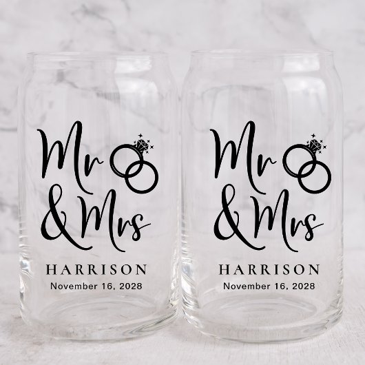 Modern Mr. Bride Groom Wedding Dosenglas