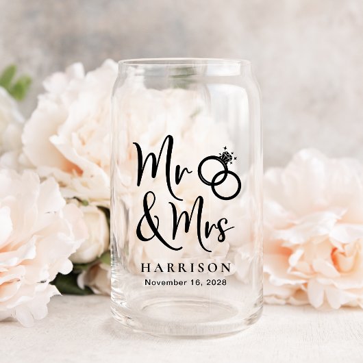 Modern Mr. Bride Groom Wedding Dosenglas