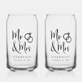 Modern Mr. Bride Groom Wedding Dosenglas (Vorderseite)