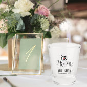Modern Mr. Mrs. Name Date & Rings Design, Hochzeit Schnapsglas