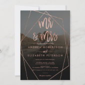 Modern Mr. Mrs. script terrarium Foto wedding Invi Einladung (Vorderseite)