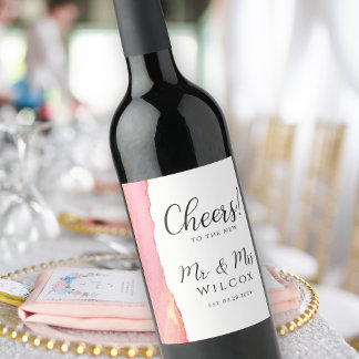Modern Mr. & Mrs. Wedding Weinetikett