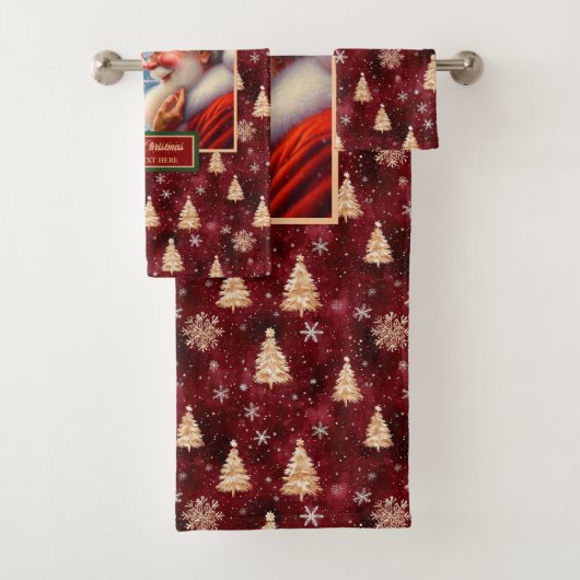 Modern Mr. und Mrs. Claus Holiday Bath Handtuch Badhandtuch Set (Insitu)