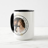 Modern Mr. und Mrs. Couple Name Weihnachten Tasse (Vorderseite Links)
