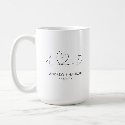 Modern Mr. Wedding Bride Groom Brautparty Kaffeetasse (Links)