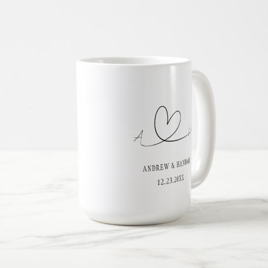Modern Mr. Wedding Custom Bride and Groom Gift Kaffeetasse (VorderseiteRechts)