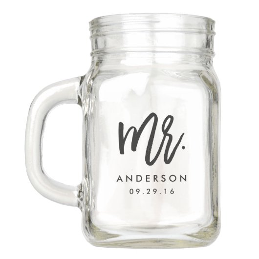 Modern Mr. Wedding Einmachglas (Rückseite)