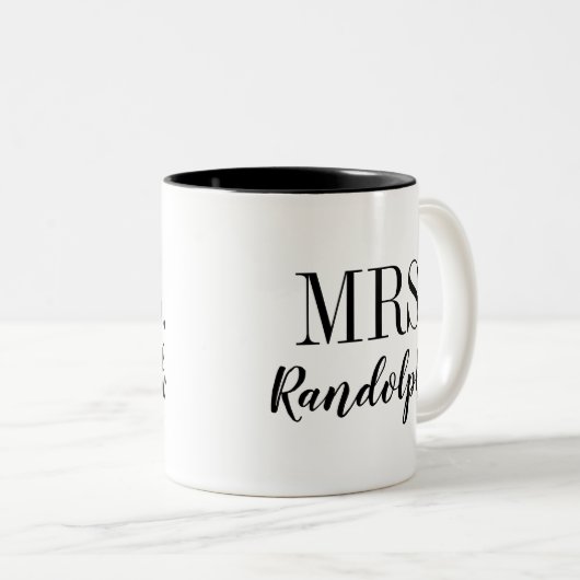 Modern Mrs. Monogram Zweifarbige Tasse (VorderseiteRechts)