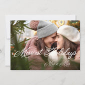 Modern Mrs & Mrs Fröhlichste Feiertage Weihnachten Save The Date (Vorderseite)