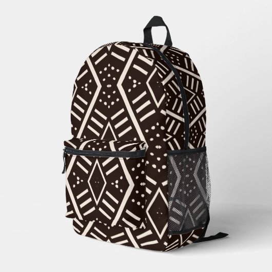 Modern Mudcloth Bedruckter Rucksack (Rückseitige Ecke Rechts)
