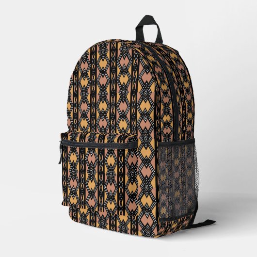 Modern Mudcloth Bogolan Print Cut Nähtasche Bedruckter Rucksack (Rückseitige Ecke Rechts)