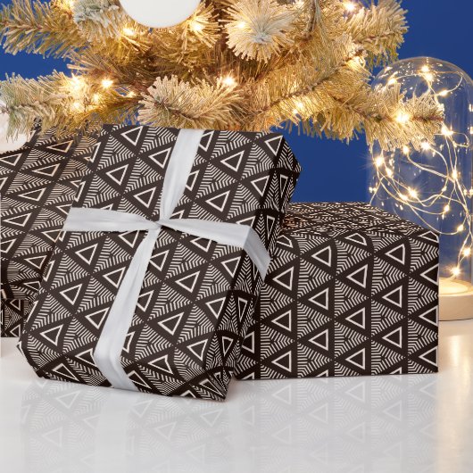 Modern Mudcloth Geometric Design Wrapping Paper Geschenkpapier (Feiertage)