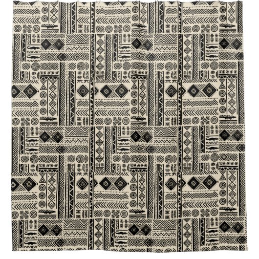 Modern Mudcloth Print Duschvorhang (Vorderseite)