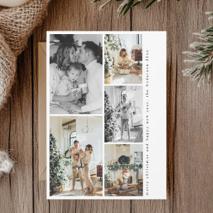Modern Multi-Foto Weihnachtskarte   Minimalistisch Feiertagskarte