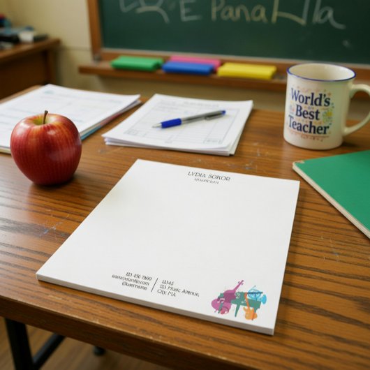 Modern Multi-Instrument Custom Musician Notepad Notizblock