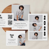 Modern Multi Photo Boy Graduation Invitation Einladung