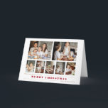 Modern Multi-Photo Christmas Collage Feiertagskarte<br><div class="desc">Modern,  clean fully-customizable multi-photo holiday template accommodating two large and five small photos with three lines of editable text and optional line dividers on front. Inside panels offer more photo templates and customizable text fields.</div>