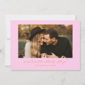 Modern Multi Photo Couple's Signature Orange Pink Save The Date (Rückseite)