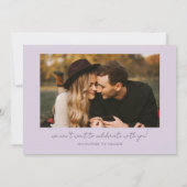 Modern Multi Photo Couple's Signature Purple Save The Date (Rückseite)
