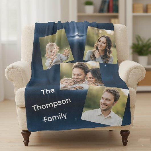 Modern Multi-Photo Family Name Custom Sherpadecke