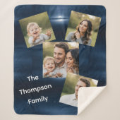 Modern Multi-Photo Family Name Custom Sherpadecke (Vorderseite)