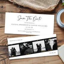 Modern Multi-Photo Filmstrip Wedding Save The Date