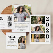 Modern Multi Photo Girl Graduation Invitation Einladung