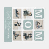 Modern Multi Photo Grid Cute MOM Gift  Fleecedecke (Vorderseite (Horizontal))