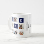 Modern multi-photo grid for dad Blue Kaffeetasse (Vorderseite Links)