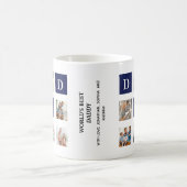 Modern multi-photo grid for dad Blue Kaffeetasse (Mittel)