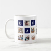 Modern multi-photo grid for dad Blue Kaffeetasse (Links)