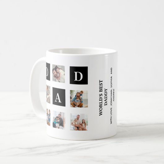 Modern multi-photo grid for dad kaffeetasse (Vorderseite Links)