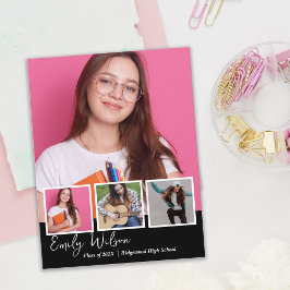 Modern Multi Photo Senior Graduation Announcement Begleitkarte