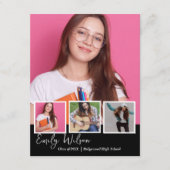 Modern Multi Photo Senior Graduation Announcement Begleitkarte (Vorderseite)