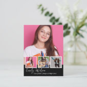 Modern Multi Photo Senior Graduation Announcement Begleitkarte (Stehend Vorderseite)