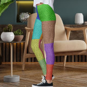 Modern Multicolor Knitting Wool Textured Pattern Leggings