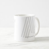 Modern Multiline Monogram Letter Personalisiert Kaffeetasse (VorderseiteRechts)