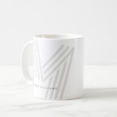 Modern Multiline Monogram Letter Personalisiert Kaffeetasse (Vorderseite Links)