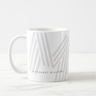 Modern Multiline Monogram Letter Personalisiert Kaffeetasse