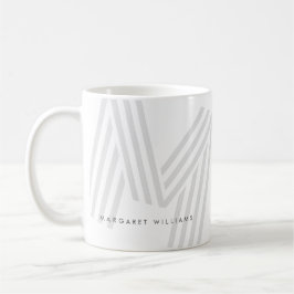 Modern Multiline Monogram Letter Personalized Kaffeetasse