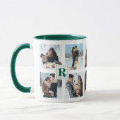 Modern Multiple Christmas Foto Collage Monogram Tasse (Links)