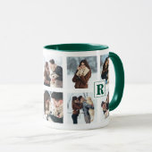 Modern Multiple Christmas Foto Collage Monogram Tasse (VorderseiteRechts)
