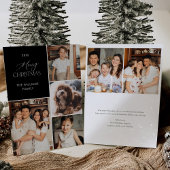 Modern Multiple Fotos Weihnachtskarte Black Einladung