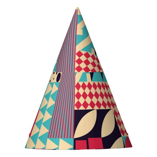 Modern Mural: Geometrischer Stil Vintag Partyhütchen (Vorderseite)