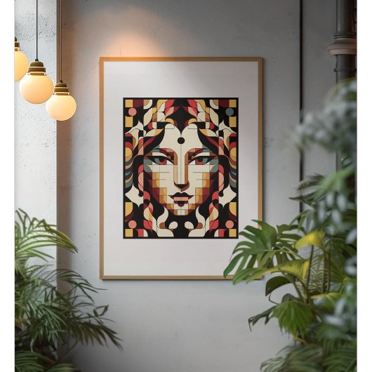 Modern Muse: Eine Fusion von Kubismus und Farbe Poster